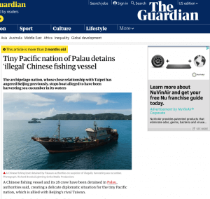 Tiny Pacific nation of Palau detains 'illegal' Chinese fishing vessel